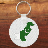 パキスタン国旗の地図フルサイズ キーホルダー (正面)