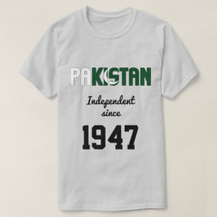 パキスタン国旗の独立性お祝い Tシャツ