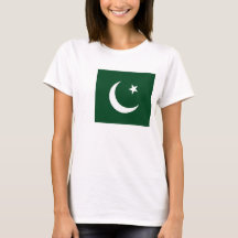 パキスタン国旗を持つ女性Tシャツ