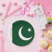 パキスタン国旗を持つ愛国的紙プレート ペーパープレート (パーティー)