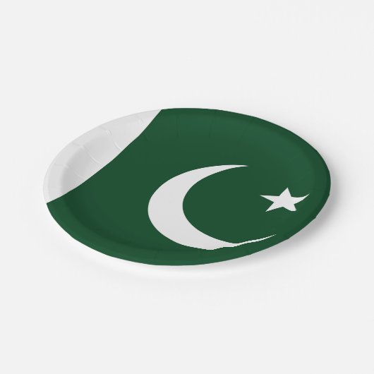パキスタン国旗を持つ愛国的紙プレート ペーパープレート (アングル)