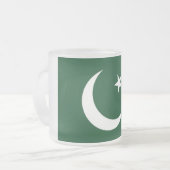 パキスタン国旗を持つ曇り小さなガラスマグ フロストグラスマグカップ (正面左)