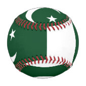 パキスタン国旗を掲げた愛国野球 野球ボール (正面)