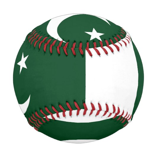 パキスタン国旗を掲げた愛国野球 野球ボール (正面)