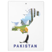 パキスタン旅行のポスター地図 クリップボード (裏面)