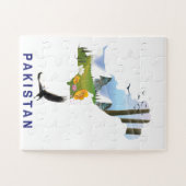 パキスタン旅行のポスター地図 ジグソーパズル (横)