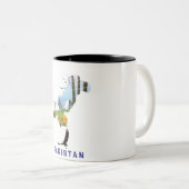 パキスタン旅行のポスター地図 ツートーンマグカップ (正面右)