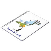 パキスタン旅行のポスター地図 ノートブック (左側)