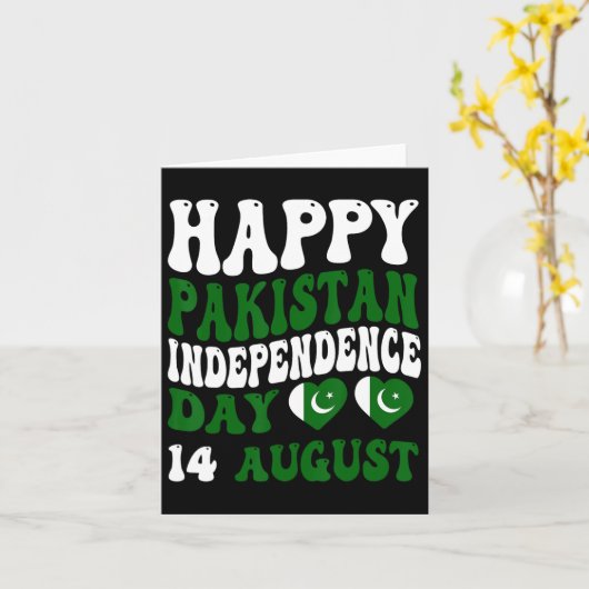 パキスタン独立記念日パキスタン国旗のプライドグロ カード (黄色い花)
