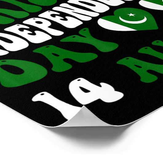 パキスタン独立記念日パキスタン国旗のプライドグロ ポスター (角)