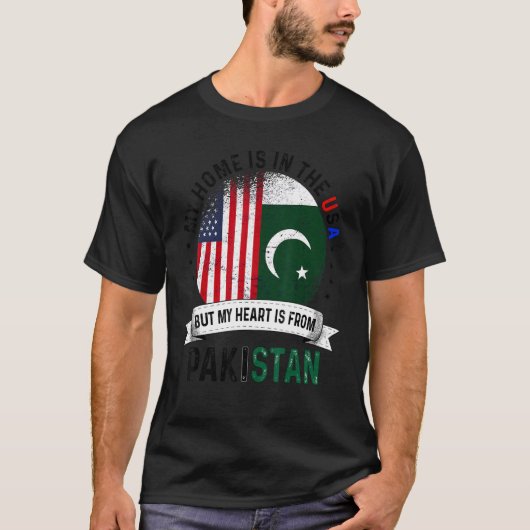 パキスタン系アメリカ人パトリオハートはパキスタン出身 Tシャツ (正面)
