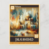 パキスタン、イスラマバード |ヴィンテージ絵画ー ポストカード (正面)