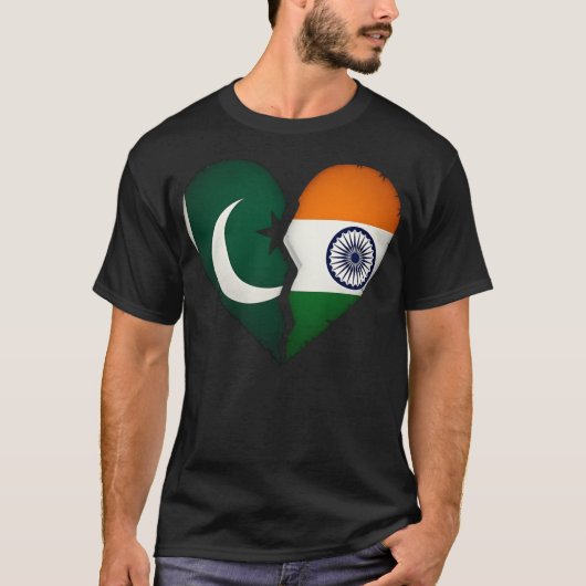 パキスタン – インドハート Tシャツ (正面)