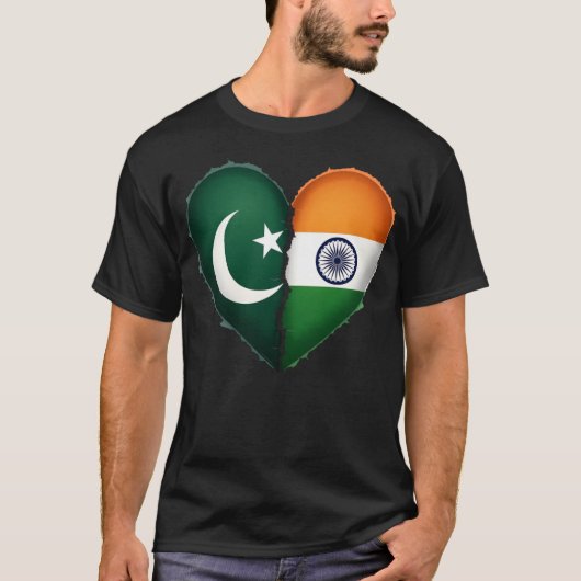 パキスタン – インドハート Tシャツ (正面)