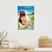 パキスタン、ハンザ渓谷から女の子、ヴィンテージ旅行 ポスター (キッチン)