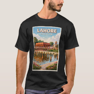 パキスタン+ラホール+庭園+イラスト+旅行+アート Tシャツ