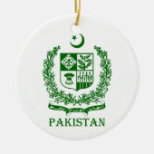 パキスタン-紋章か紋章付き外衣か旗または記号 セラミックオーナメント (正面)