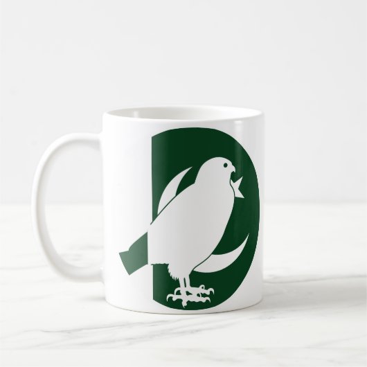 パキスタン《鳥》ハヤブサパキスタン国家動物国旗 コーヒーマグカップ (左)