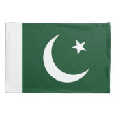 パキスタ独身のンの愛国的なピラロケース国旗 枕カバー (裏面)