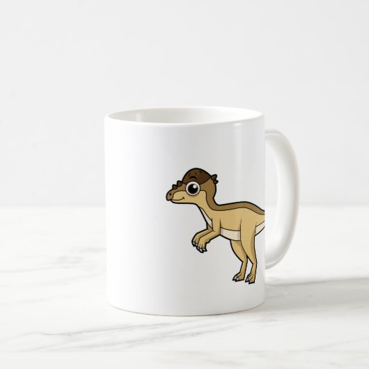 パキセファロザウルスの可愛いイラストレーション コーヒーマグカップ (正面右)