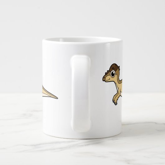 パキセファロザウルスの可愛いイラストレーション ジャンボコーヒーマグカップ (裏面)