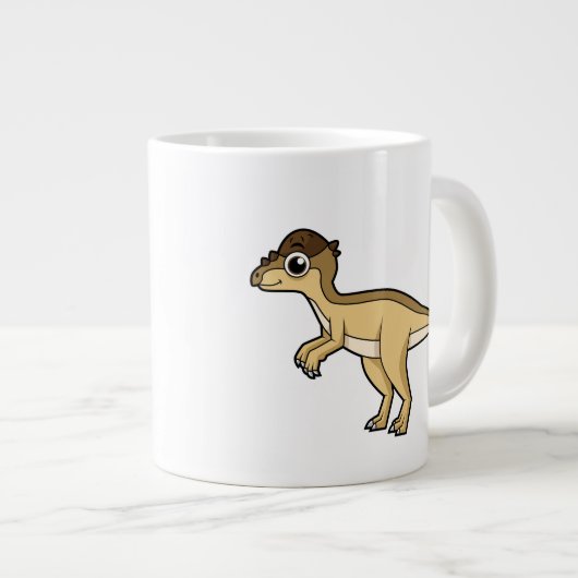 パキセファロザウルスの可愛いイラストレーション ジャンボコーヒーマグカップ (正面右)