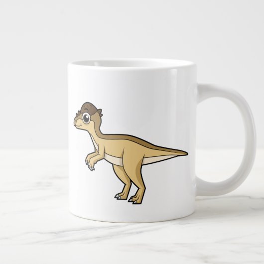 パキセファロザウルスの可愛いイラストレーション ジャンボコーヒーマグカップ (右)