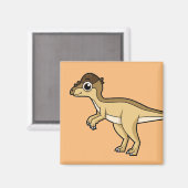 パキセファロザウルスの可愛いイラストレーション マグネット (正面/裏面)