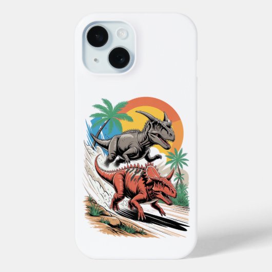 パキリノサウルスがカルノタウルスの横を通り過ぎる Case-Mate iPhoneケース (裏面)