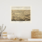 パクストン， ILパノラママップ – 1869 ポスター (キッチン)