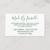 パクパクした白の上にラブモダン春開花を使って作られる 名刺 (裏面)