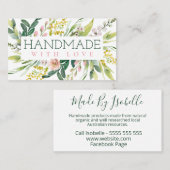 パクパクした白の上にラブモダン春開花を使って作られる 名刺 (正面/裏面)