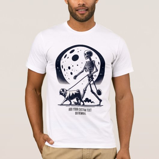パグおもしろいとスケルトン動物愛好家ギフト Tシャツ (正面)