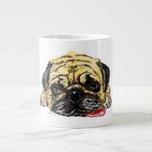 パグおもしろいドコーヒーマグ ジャンボコーヒーマグカップ
