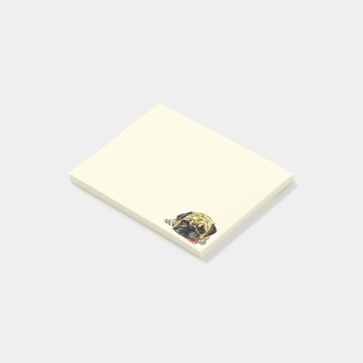 パグおもしろいドッグとの付箋 ポストイット (アングル)