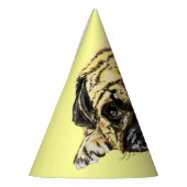 パグおもしろいドッグとパーティー帽子 – あなたの色 パーティーハット (左)