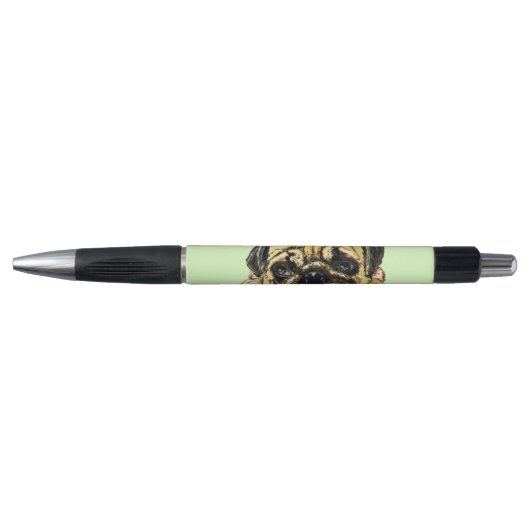 パグおもしろいドッグ付きペン ボールペン (正面)