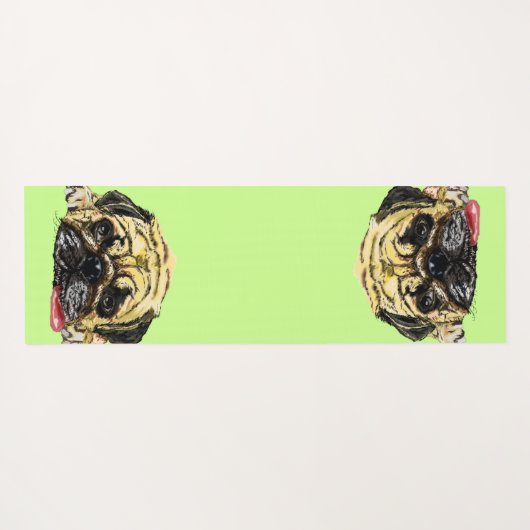 パグおもしろいドッグ付きヨガマット – カスタム ヨガマット (裏面(横))