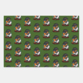 パグおもしろいドッグ遊ペットのブラックジャック21喫煙 ラッピングペーパーシート (正面3)