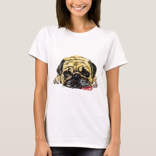パグおもしろいドッグTシャツ Tシャツ (正面)