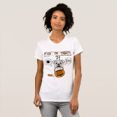 パグおもしろいハロウィーンのティックまたは治療 Tシャツ (正面フル)