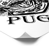 パグおもしろいライフヴィンテージ ポスター (角)