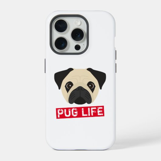 パグおもしろいライフ iPhoneケース (裏面)