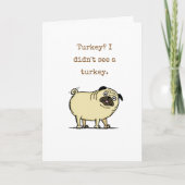 パグおもしろい付き感謝状 カード (正面)