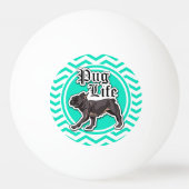 パグおもしろい、アクア・シェブロン 卓球ボール (裏面)