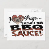 パグおもしろいBBQ ポストカード (正面/裏面)