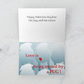パグおよび私からの幸せなバレンタインデーxo シーズンカード (内部)