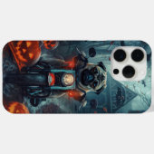 パグがバイクに乗るハロウィーンの怖いデザイン Case-Mate iPhoneケース (裏面 (横))