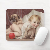 パグが付いている演劇の子供 マウスパッド (マウス)