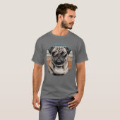 パグが大好きな人へ プライド高きパグ 愛犬家のためのおしゃれなギフト Tシャツ (正面フル)